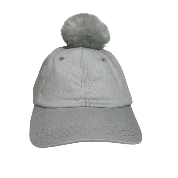 Bunny Tail Hat Adult Size Snap Back Gray Fuzzy Ball Rabbit Easter New - Picture 2 of 11